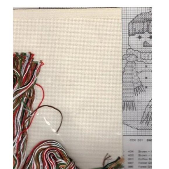 Vintage Dale Burdett Cross Stitch Snowman And Friends Done 1985 9 x 6 - Picture 2 of 2